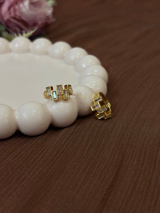 Luxe Link Huggie Earrings-E016