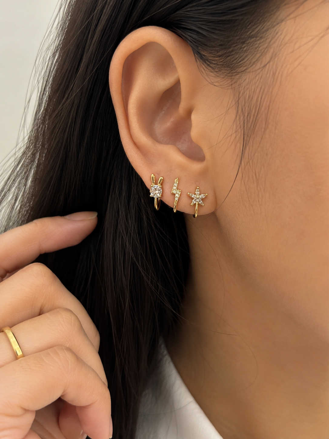 Charm Ear Cuff & Nose Ring Set-NE1