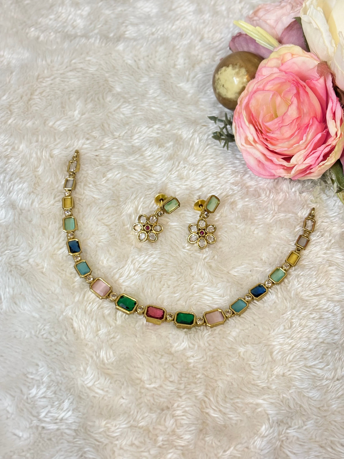 Multicolor Gemstone Necklace-AD032