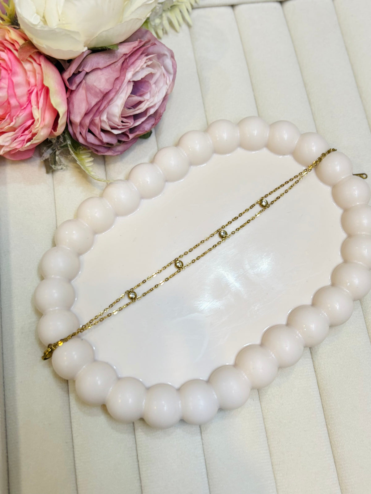 Dainty Station Tennis Bracelet-BR018
