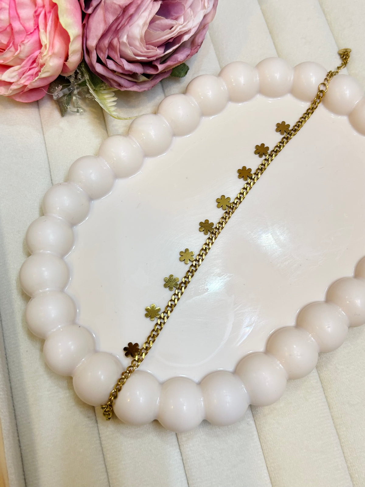 Golden Blossom Chain Bracelet-BR014