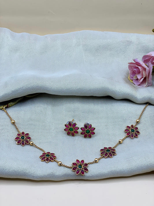 Floral necklace set-N030