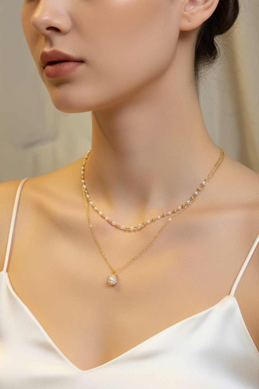 Amélie Delicate Layered Necklace-CL01