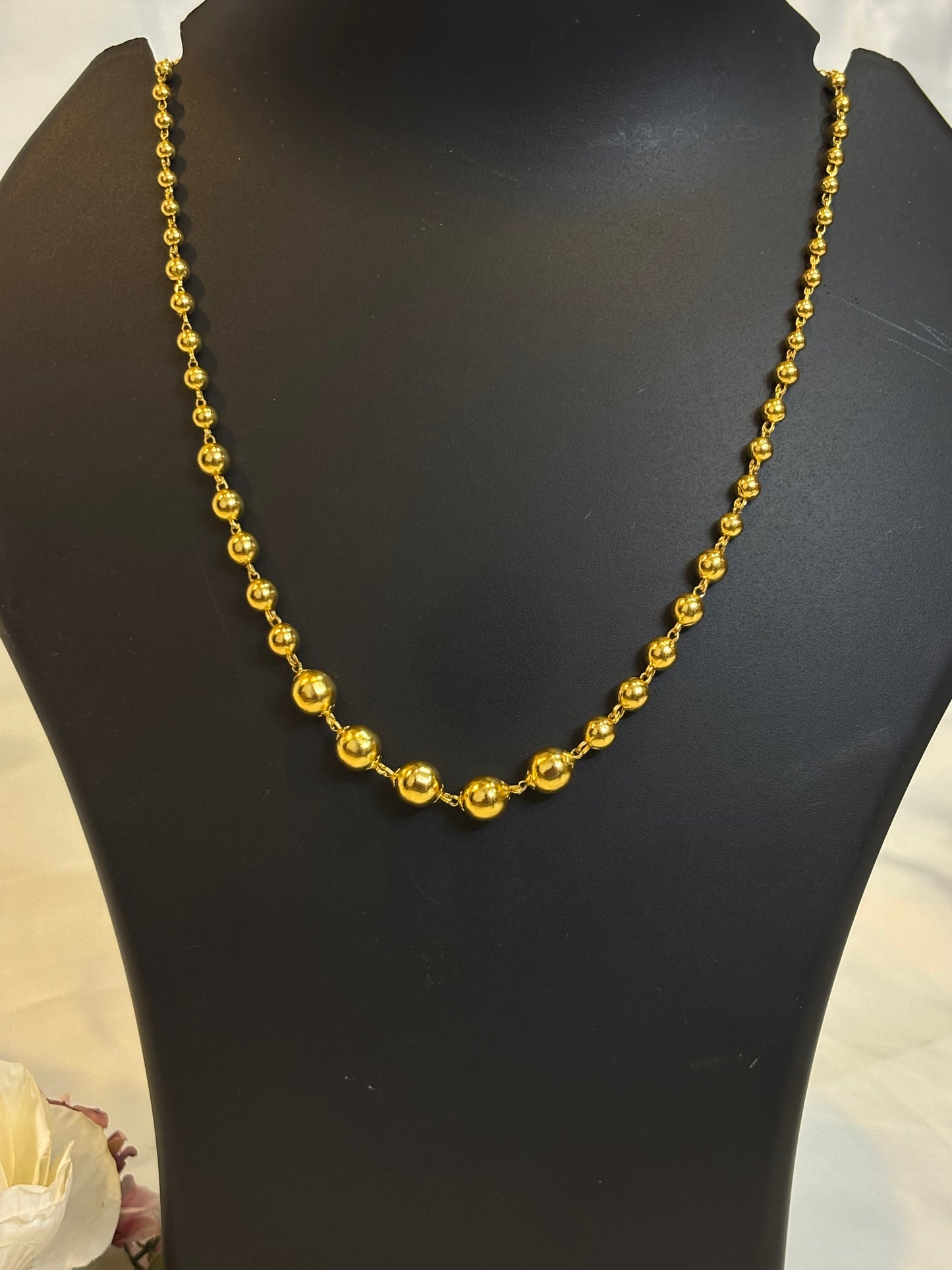 Classic Gold Beaded Accent Necklace-NK04