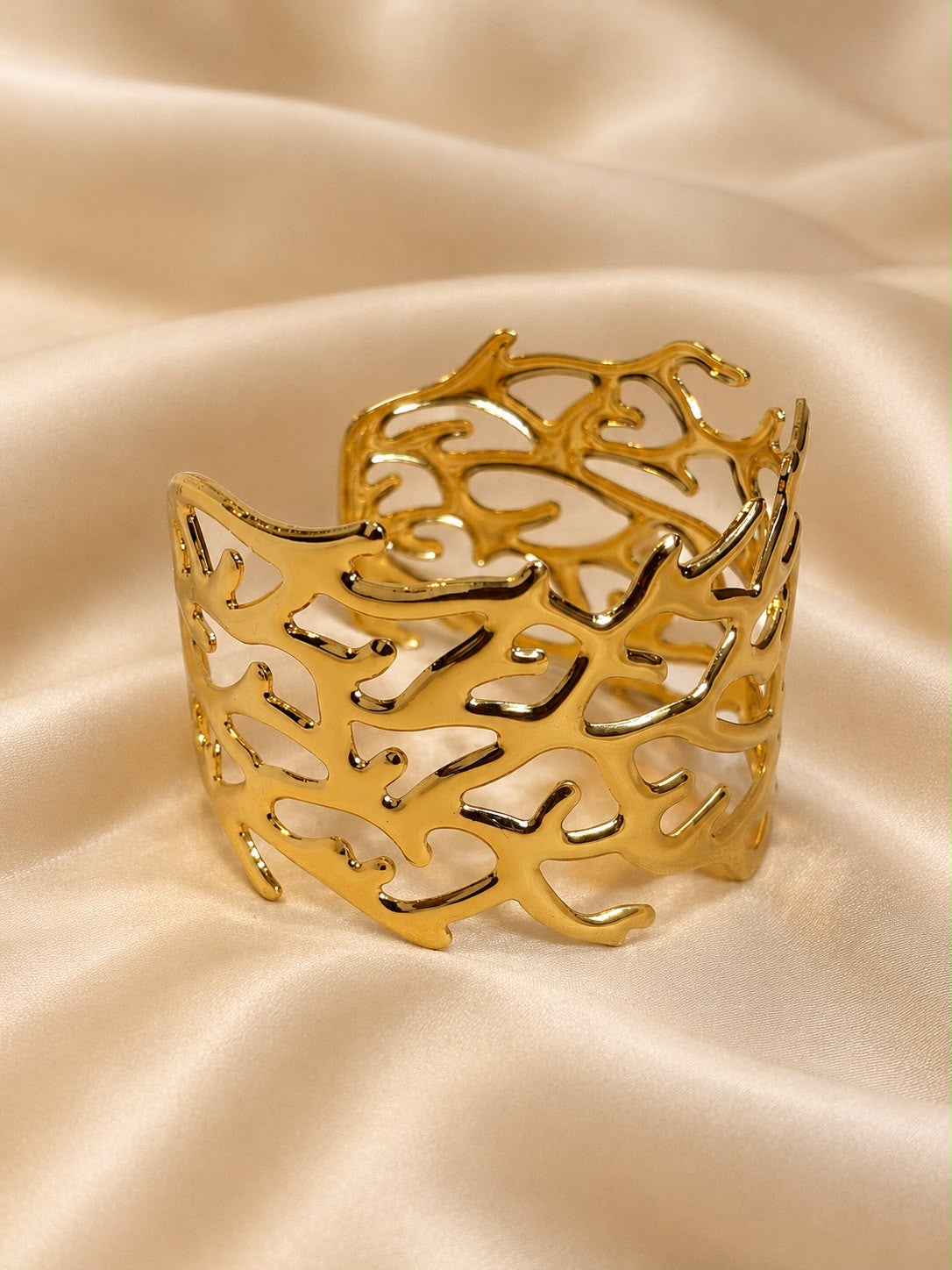 Golden Abstract Cuff bangle-B21