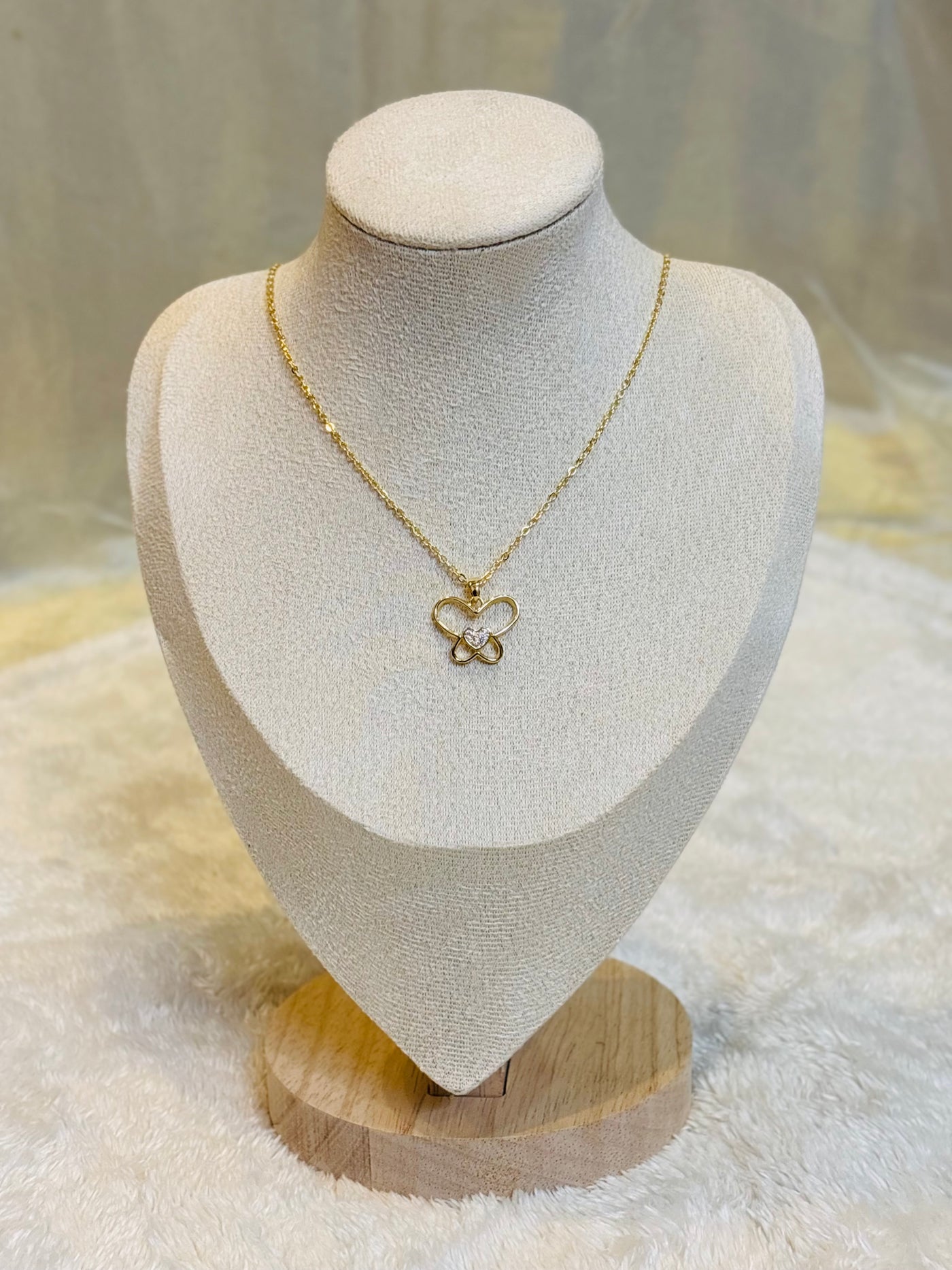 Heart Butterfly Necklace-C09