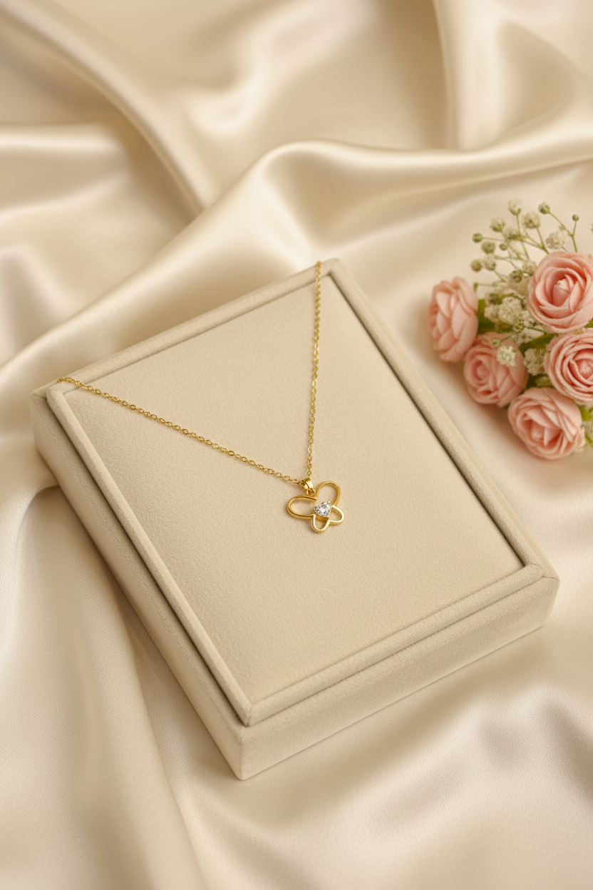 Heart Butterfly Necklace-C09