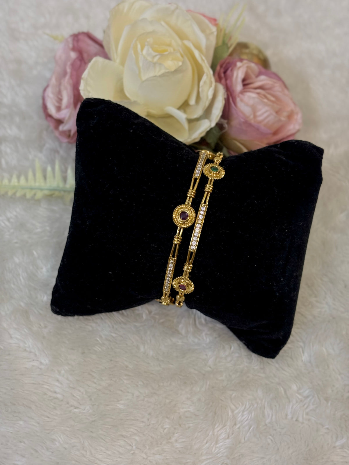 Royal Ruby Gold Bangle-B036