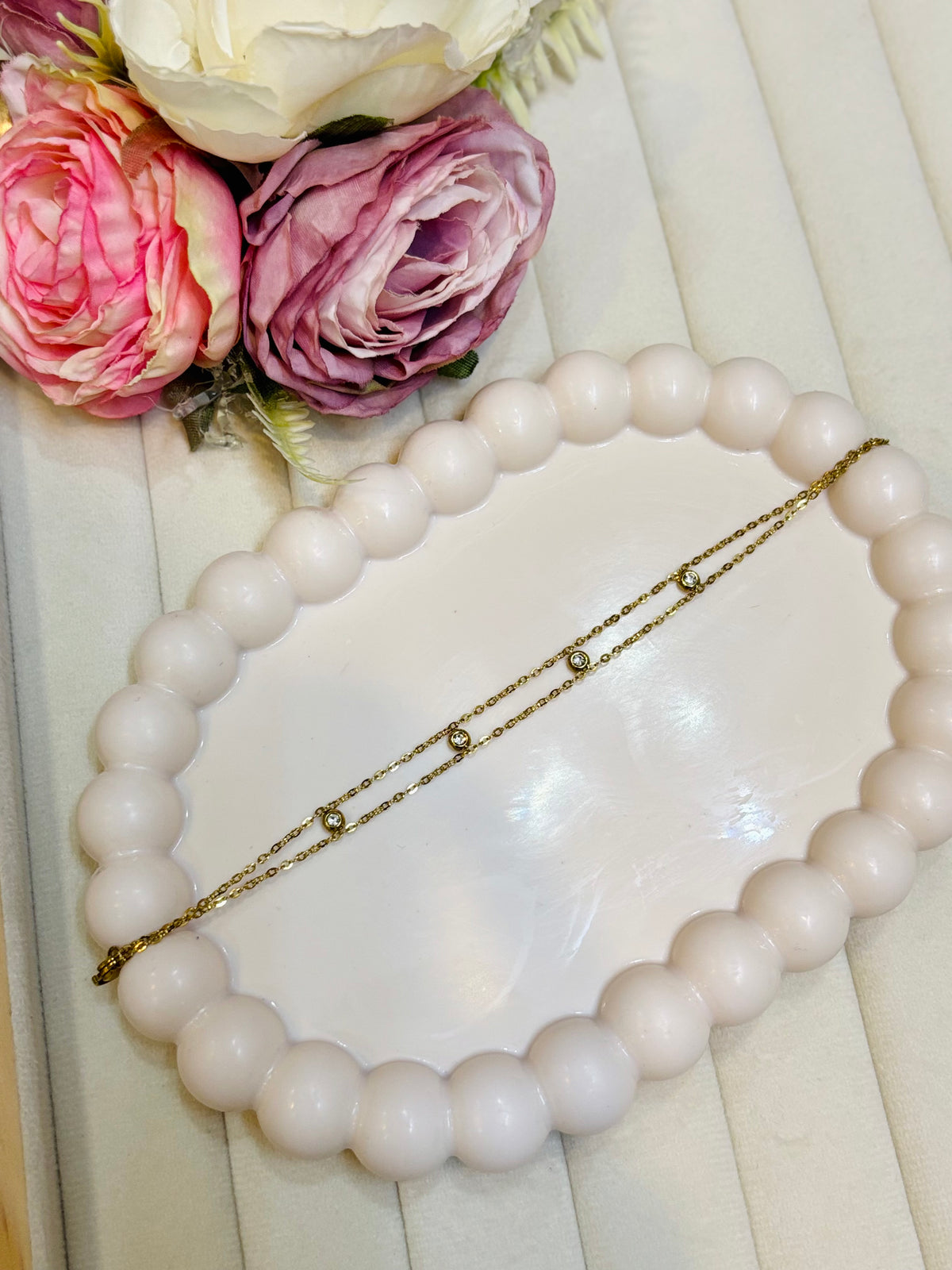 Dainty Station Tennis Bracelet-BR018