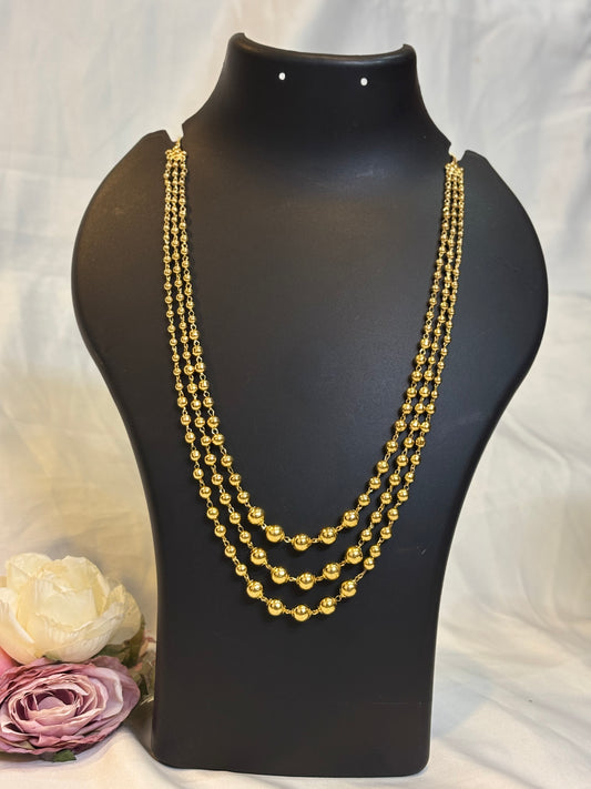 Gold Beaded Layered Necklace-NK03