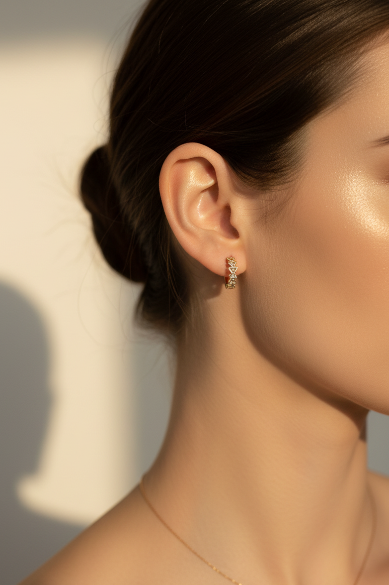 Crystal Bow Stud Earrings-E09