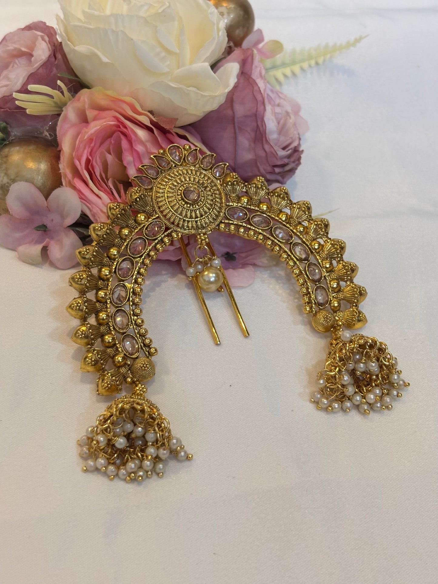 Pearl Jhumka Hair Brooch-H014(03)