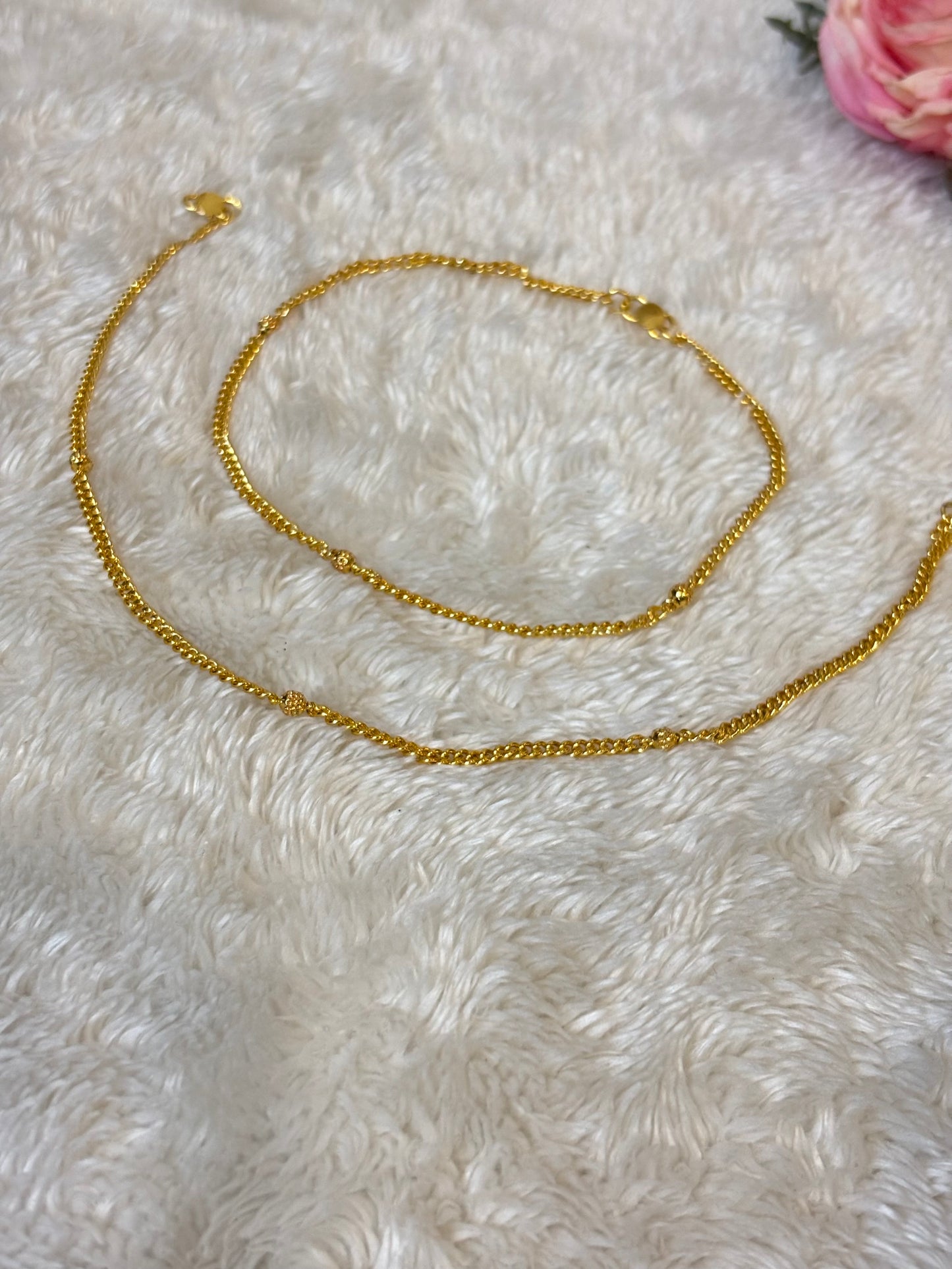 Classic Gold Chain Anklet-A015