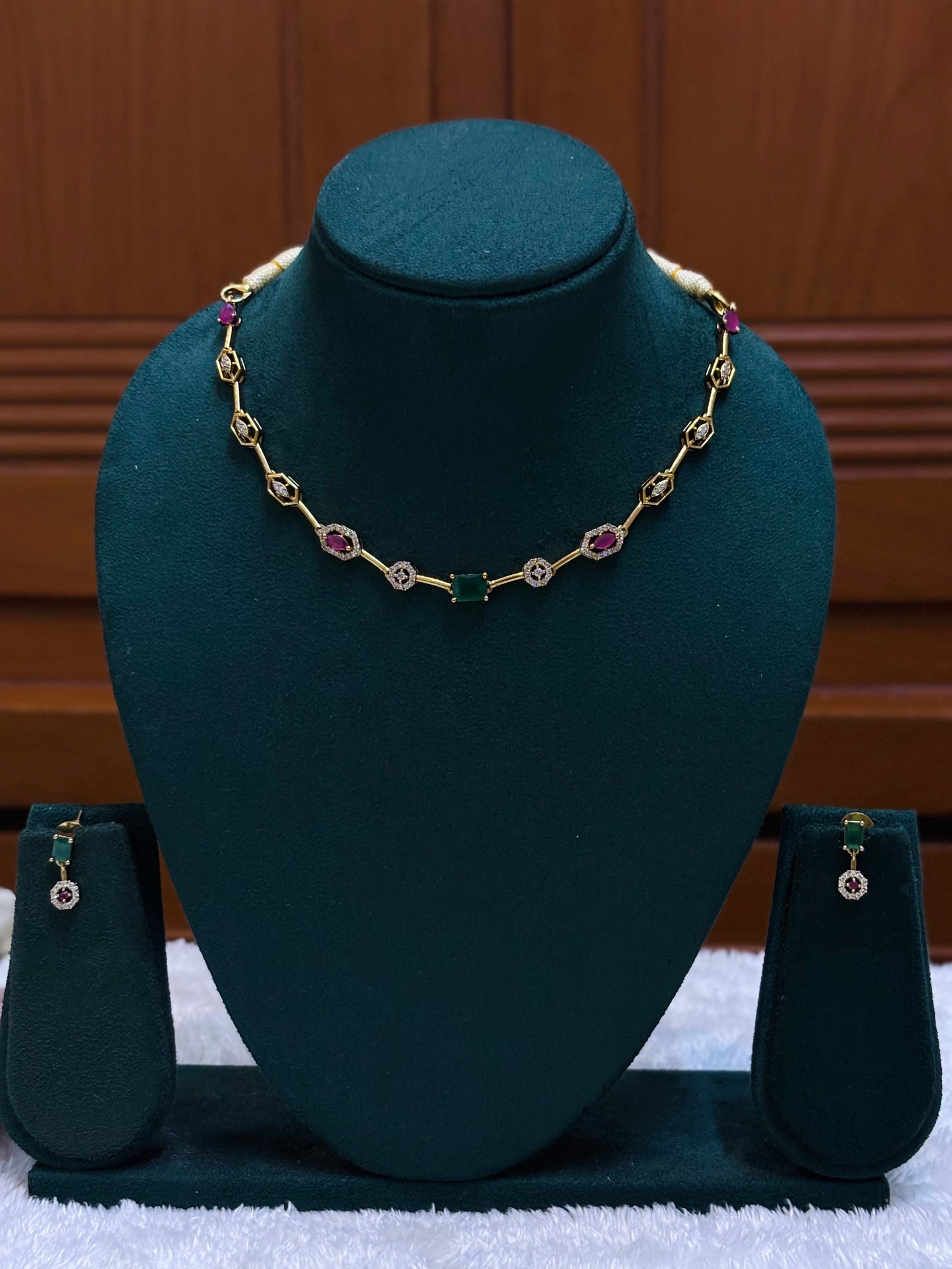 Emerald & Ruby Necklace-AD029