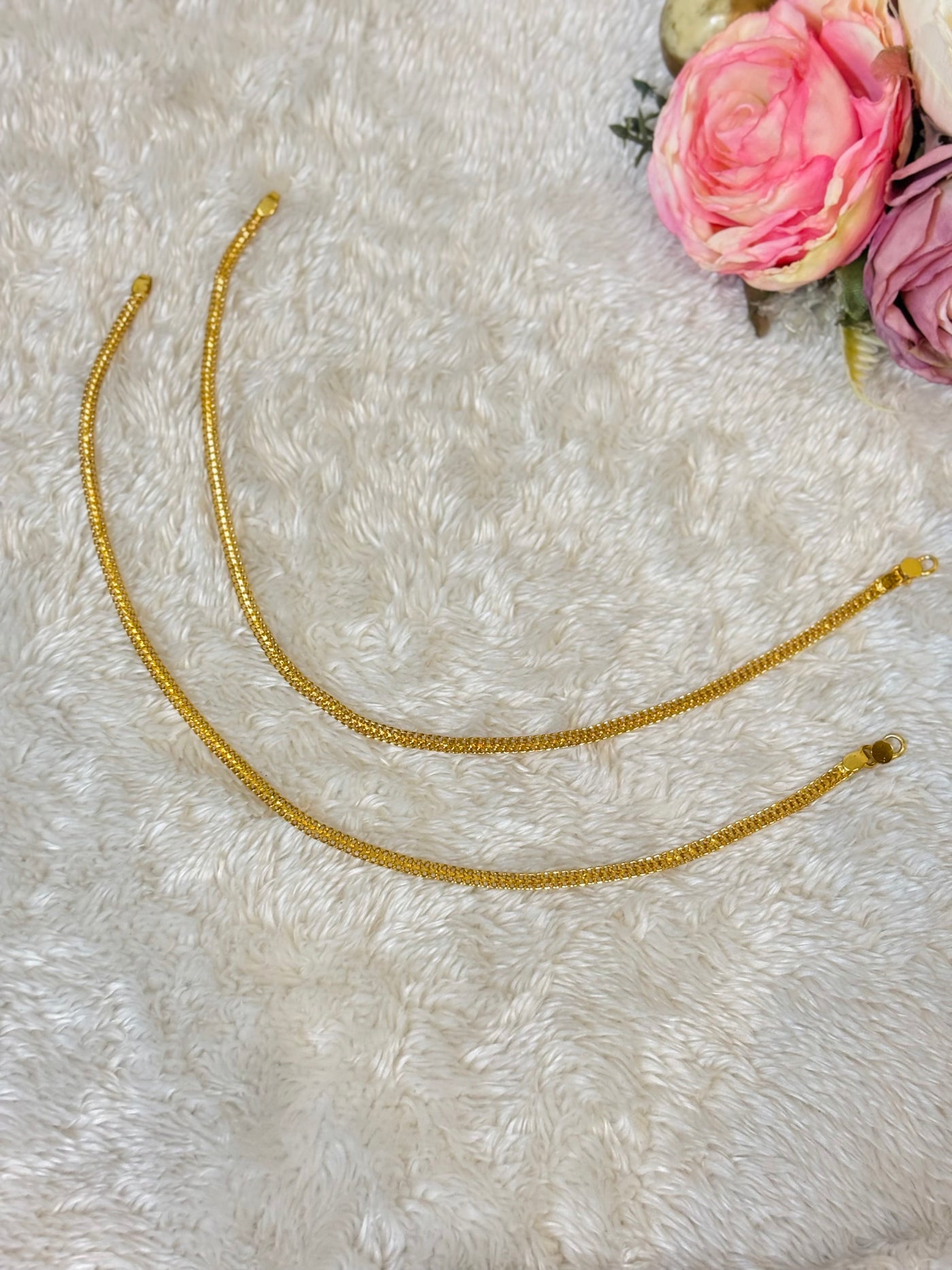 Sleek Gold Chain Anklet-A019