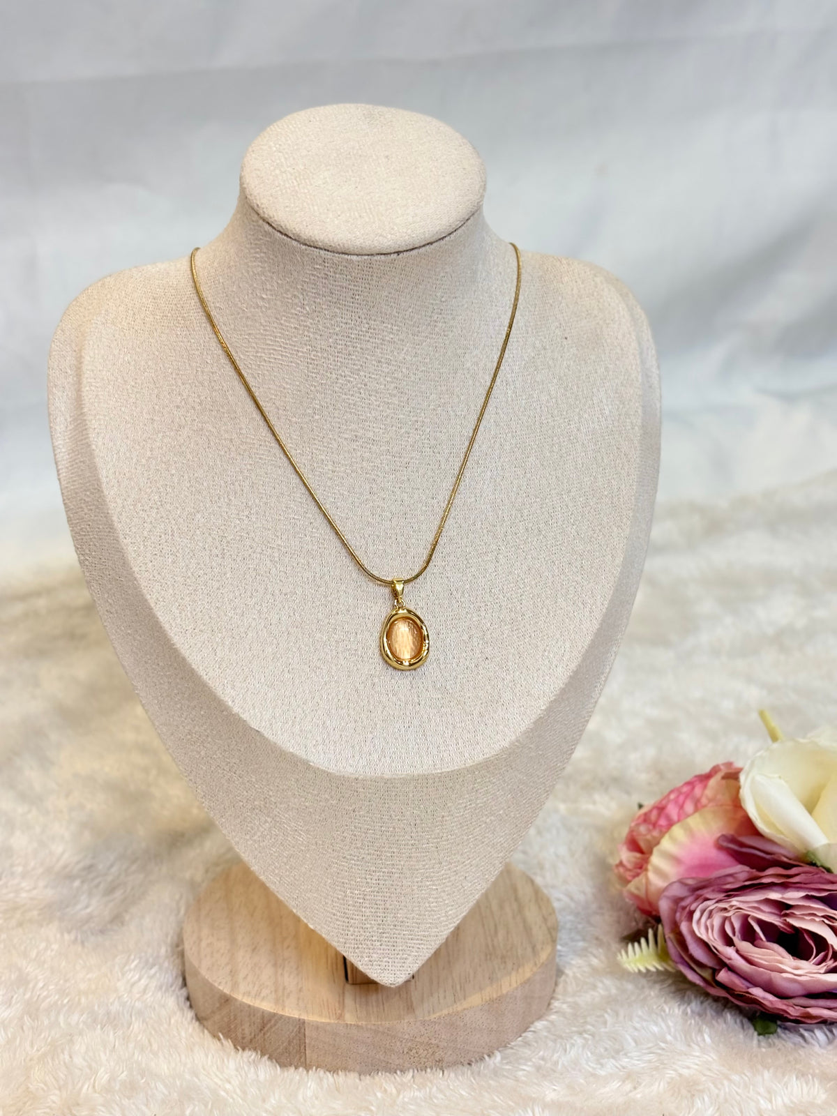Golden Amber necklace-C014