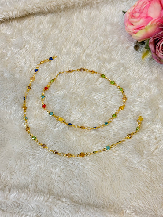 Rainbow Glow Anklet -A010
