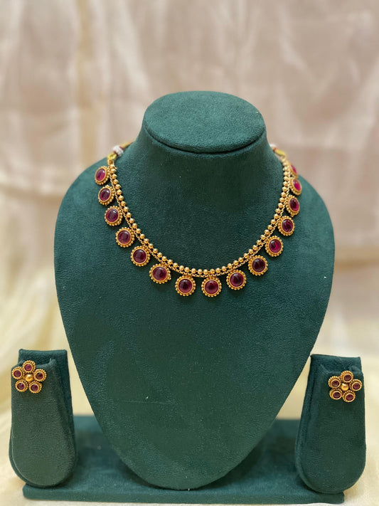 Ruby Necklace Set-N010(05)