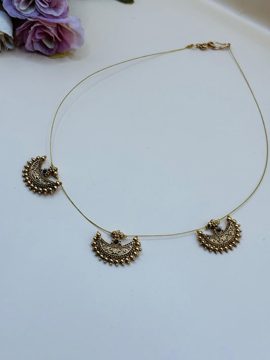 Trio Crescent Invisible Necklace