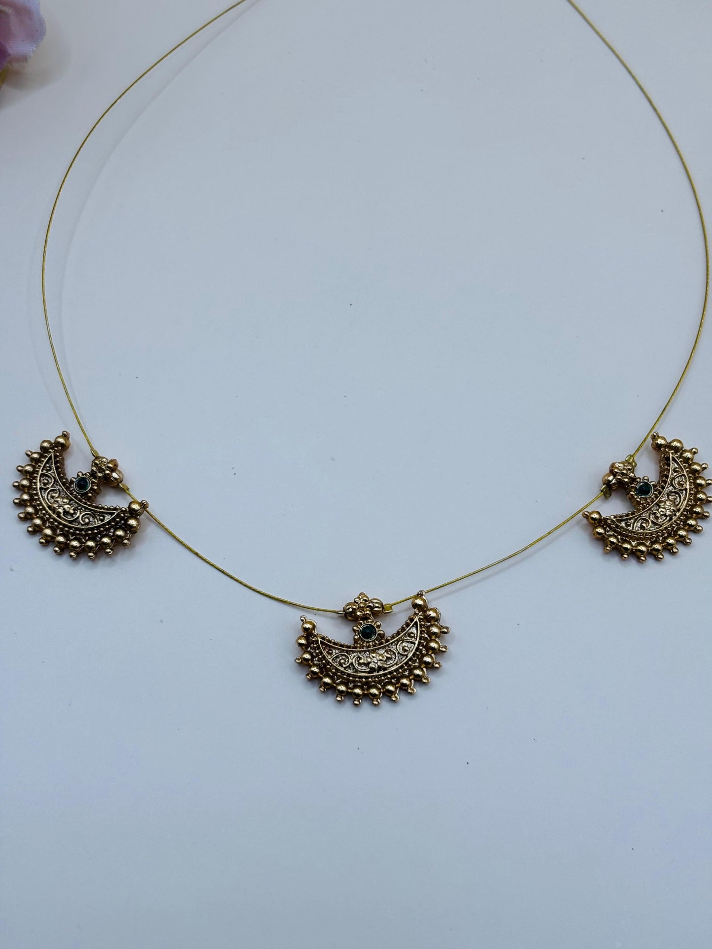Trio Crescent Invisible Necklace