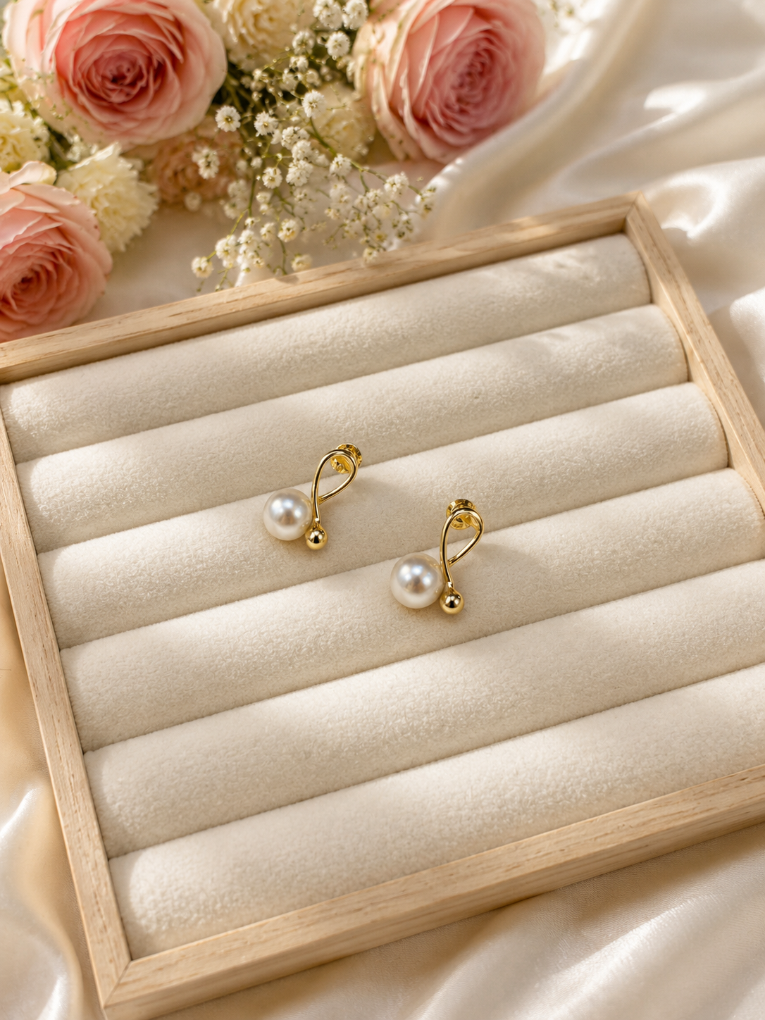 Pearl Loop Stud Earrings-E03