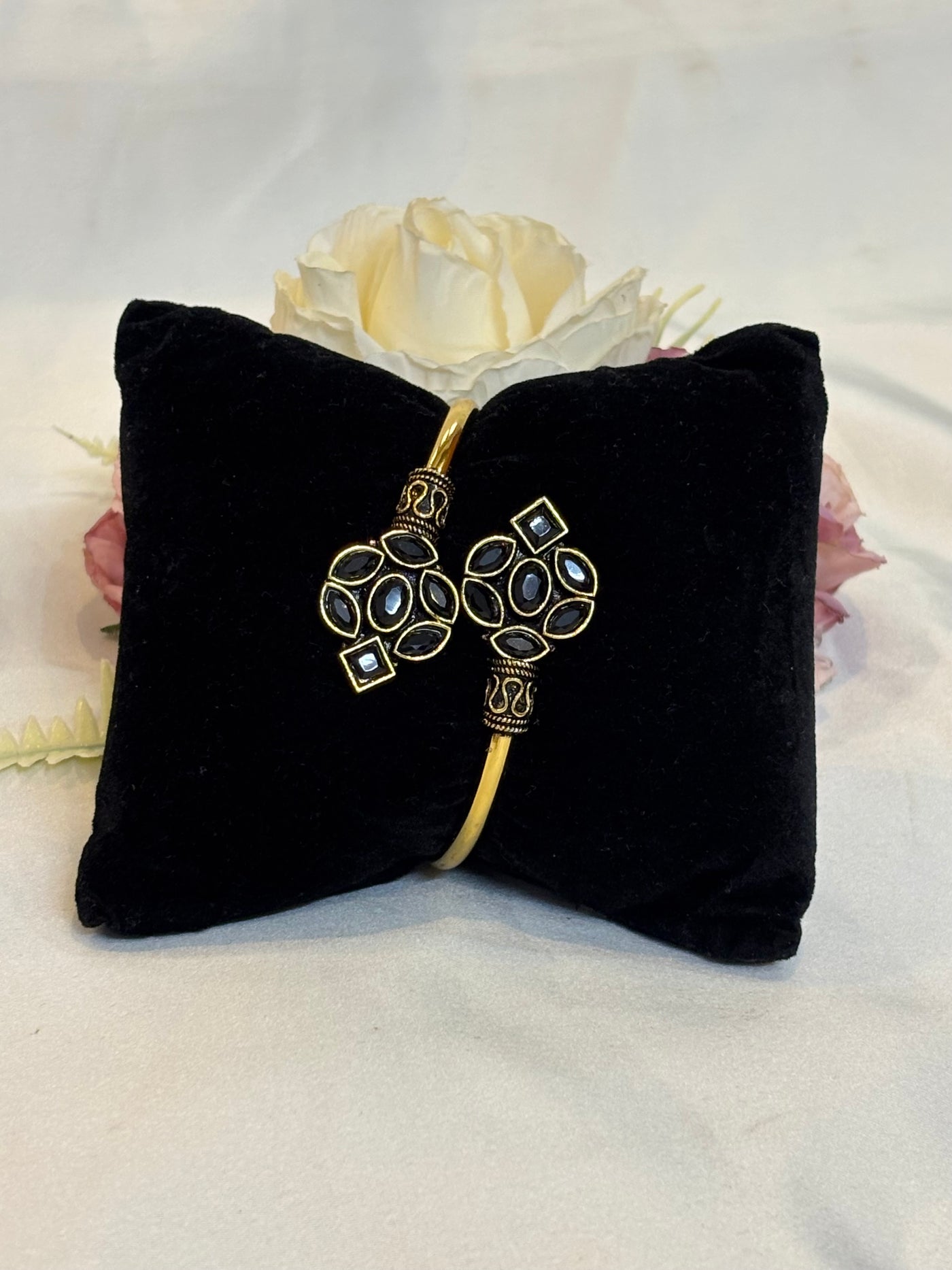 Royal Black Stone Kada Bracelet