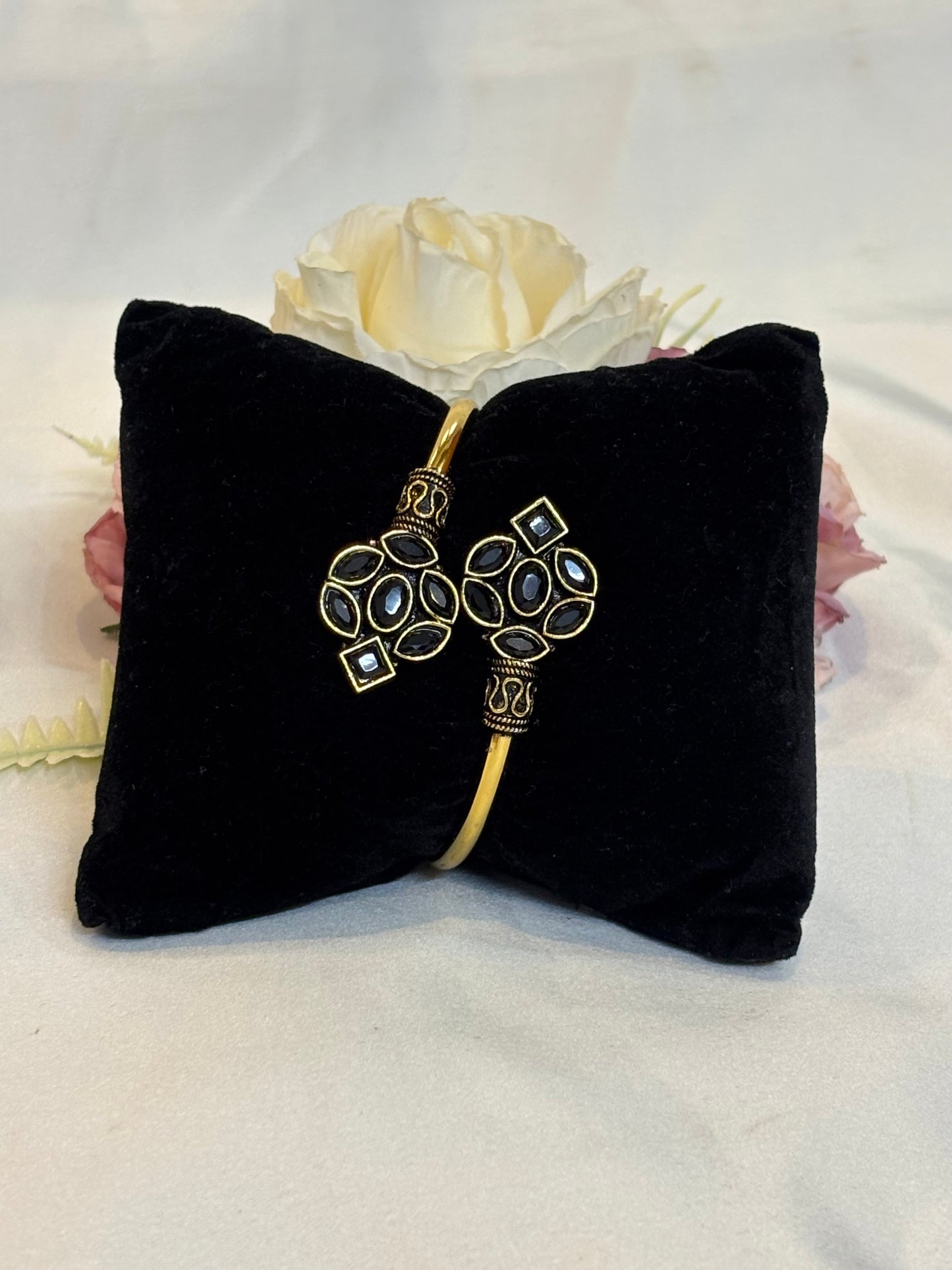 Royal Black Stone Kada Bracelet