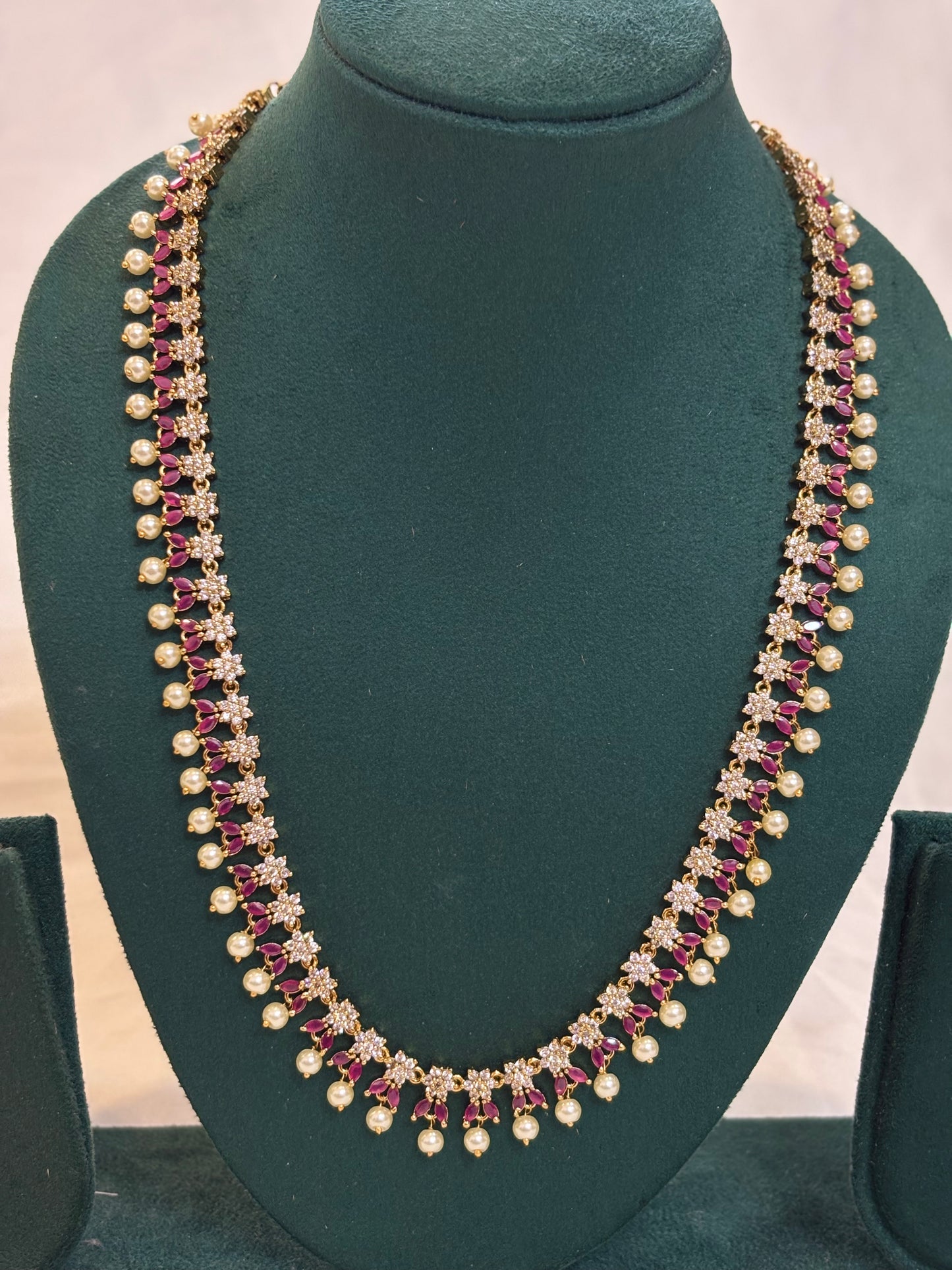 Ruby & Pearl Stonework Necklace