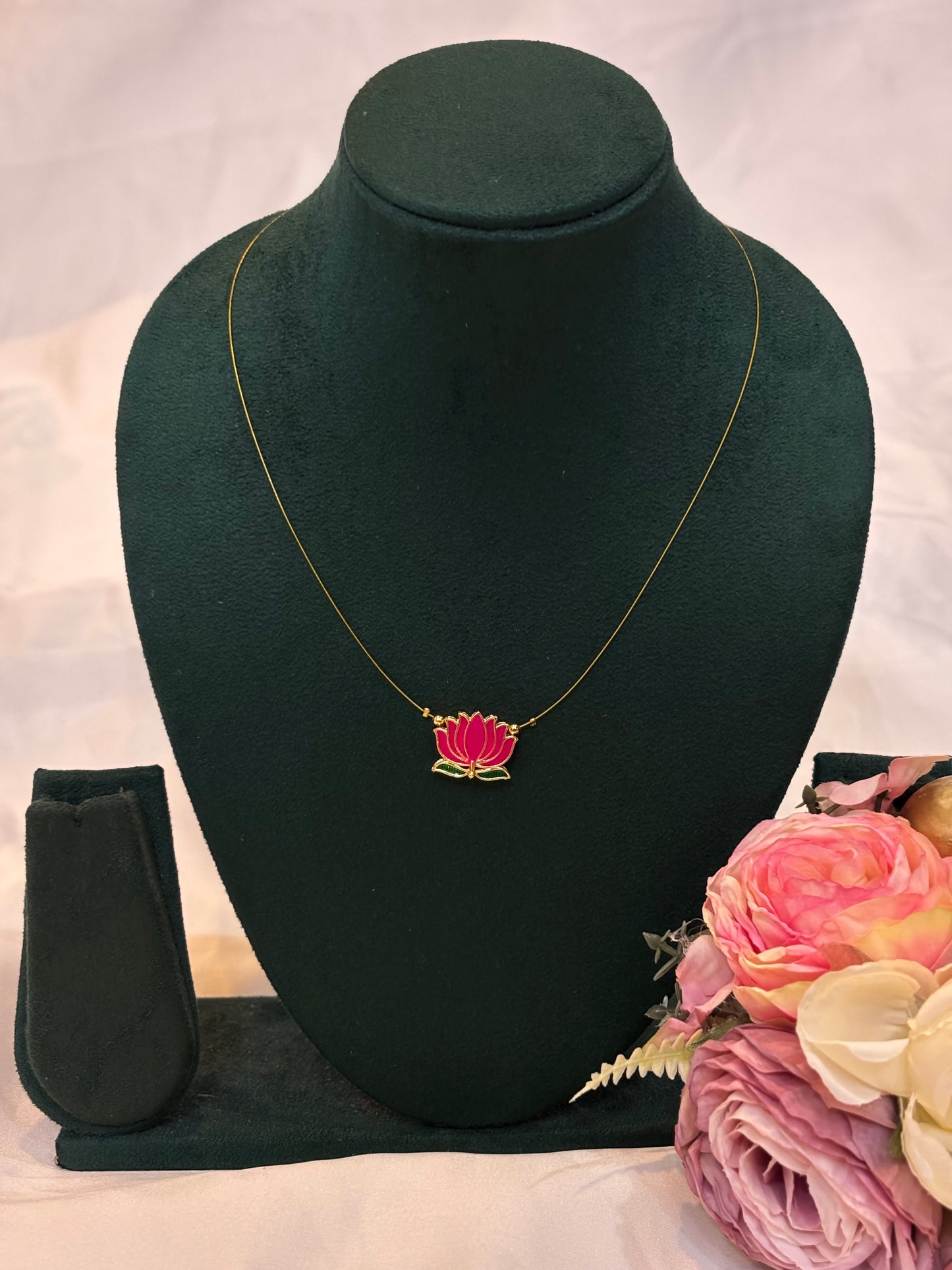 Pink Lotus Invisible Necklace