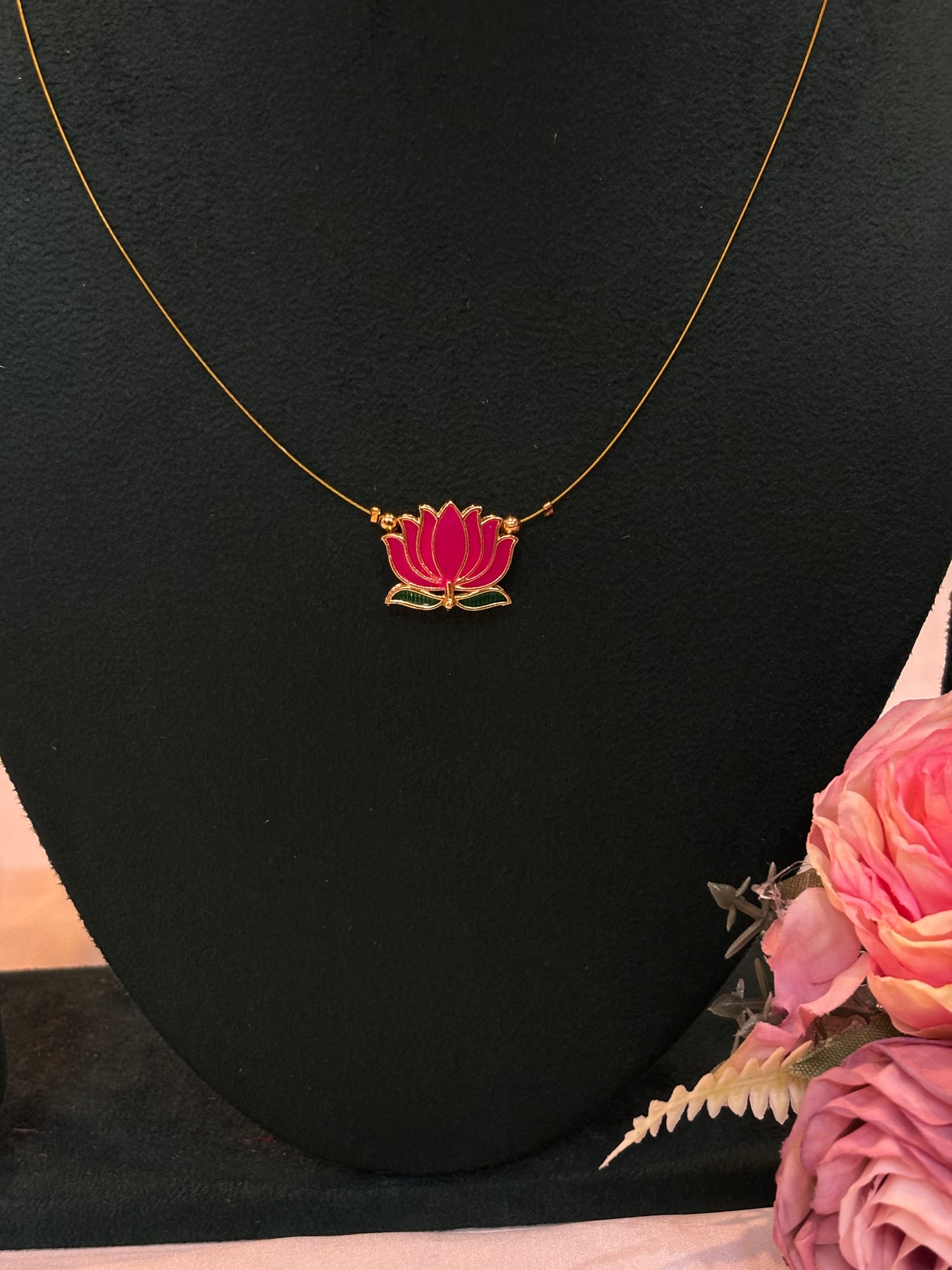 Pink Lotus Invisible Necklace