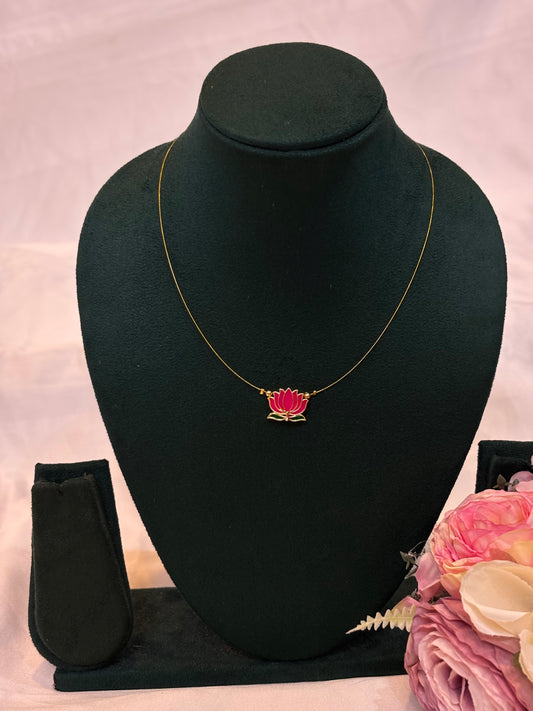 Pink Lotus Necklace