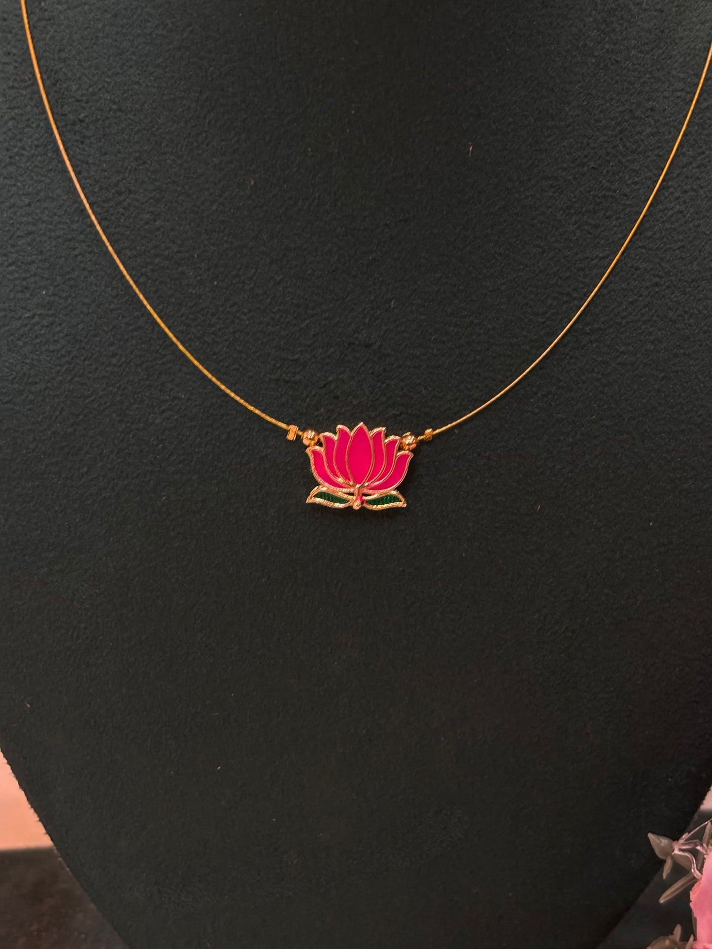 Pink Lotus Necklace