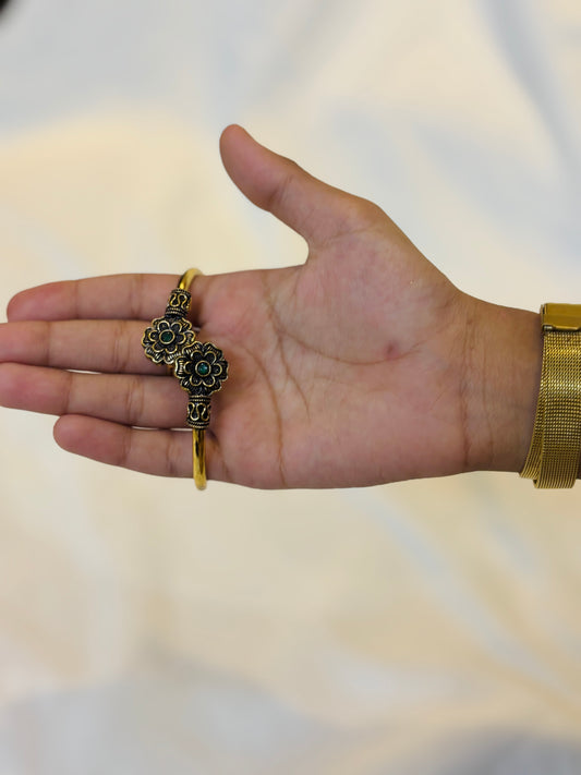 Antique Adjustable Floral Bangle