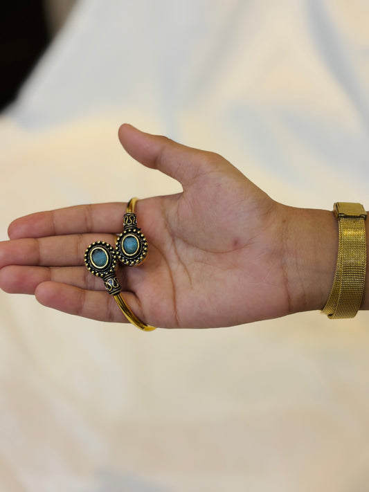 Antique Kada Bangle with Blue Stone