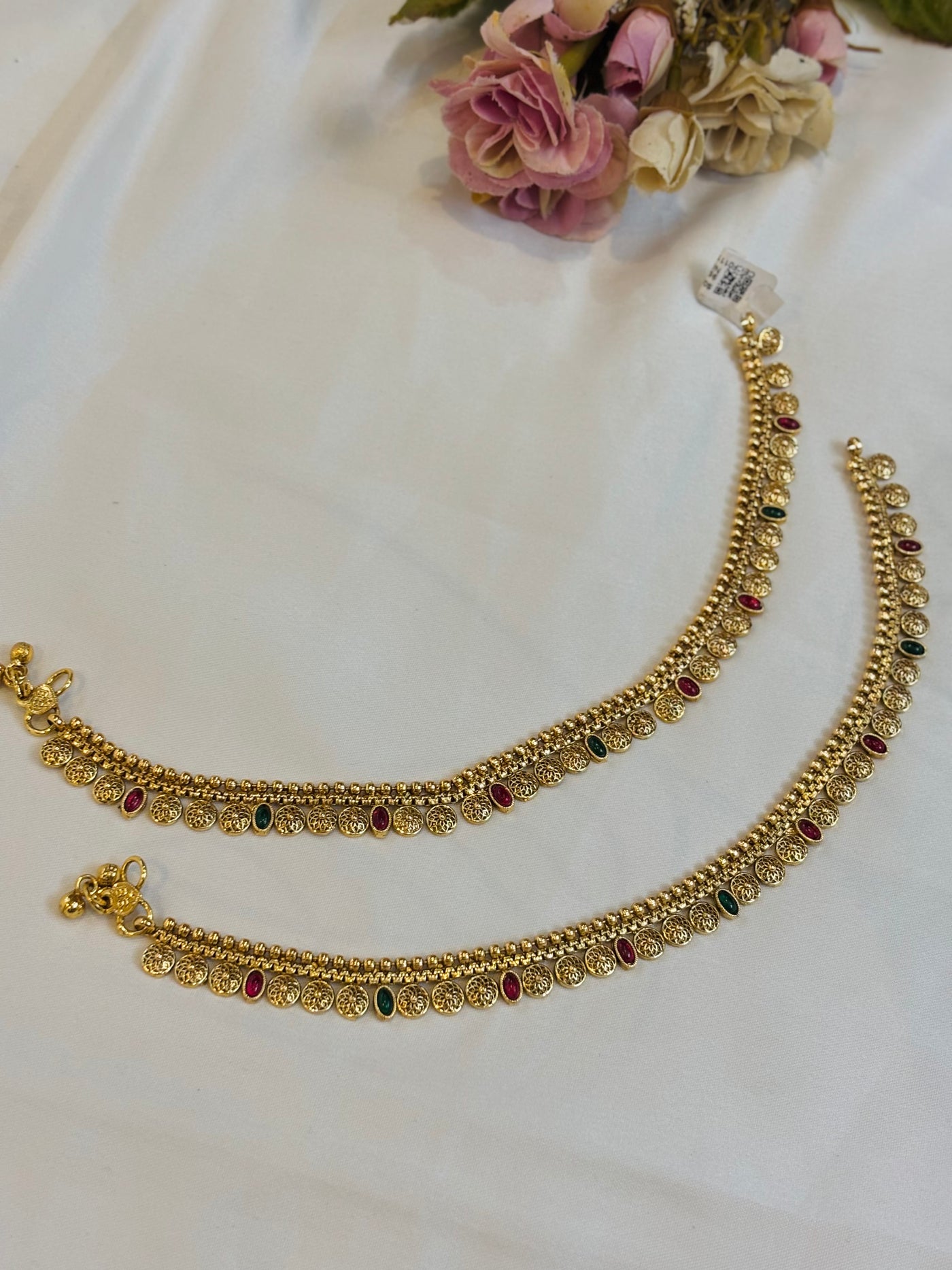 Antique Floral Anklets-A008