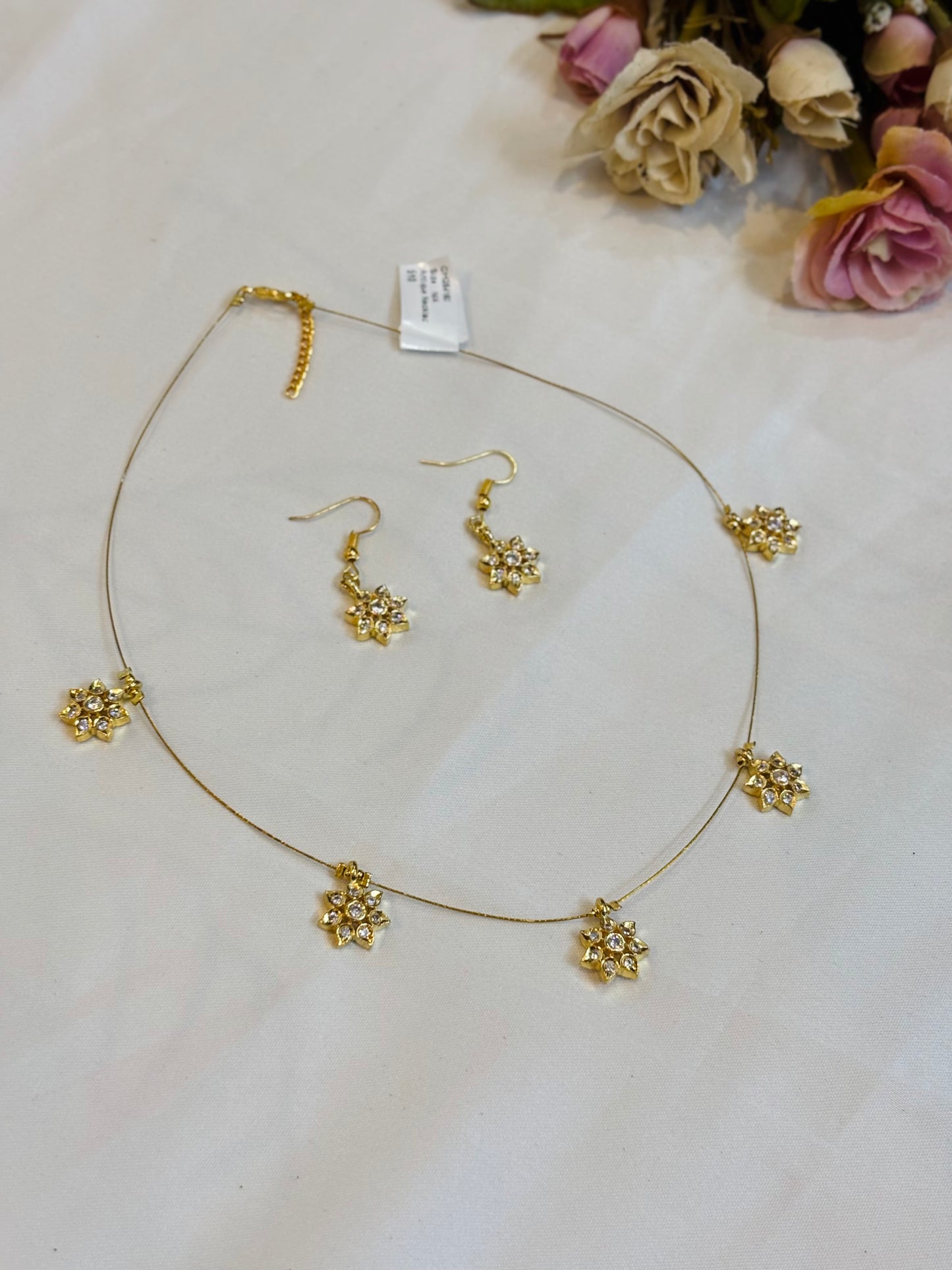 Floral Stone Necklace Set