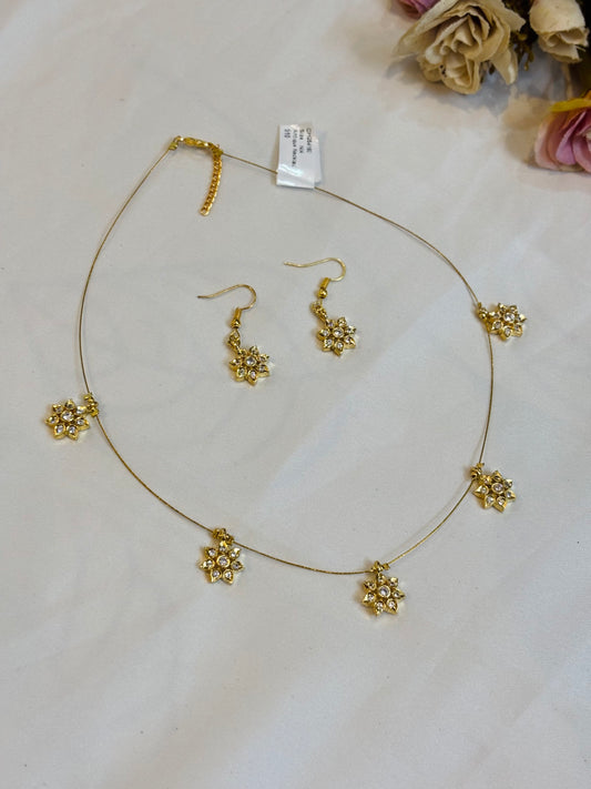 Floral Stone Necklace Set