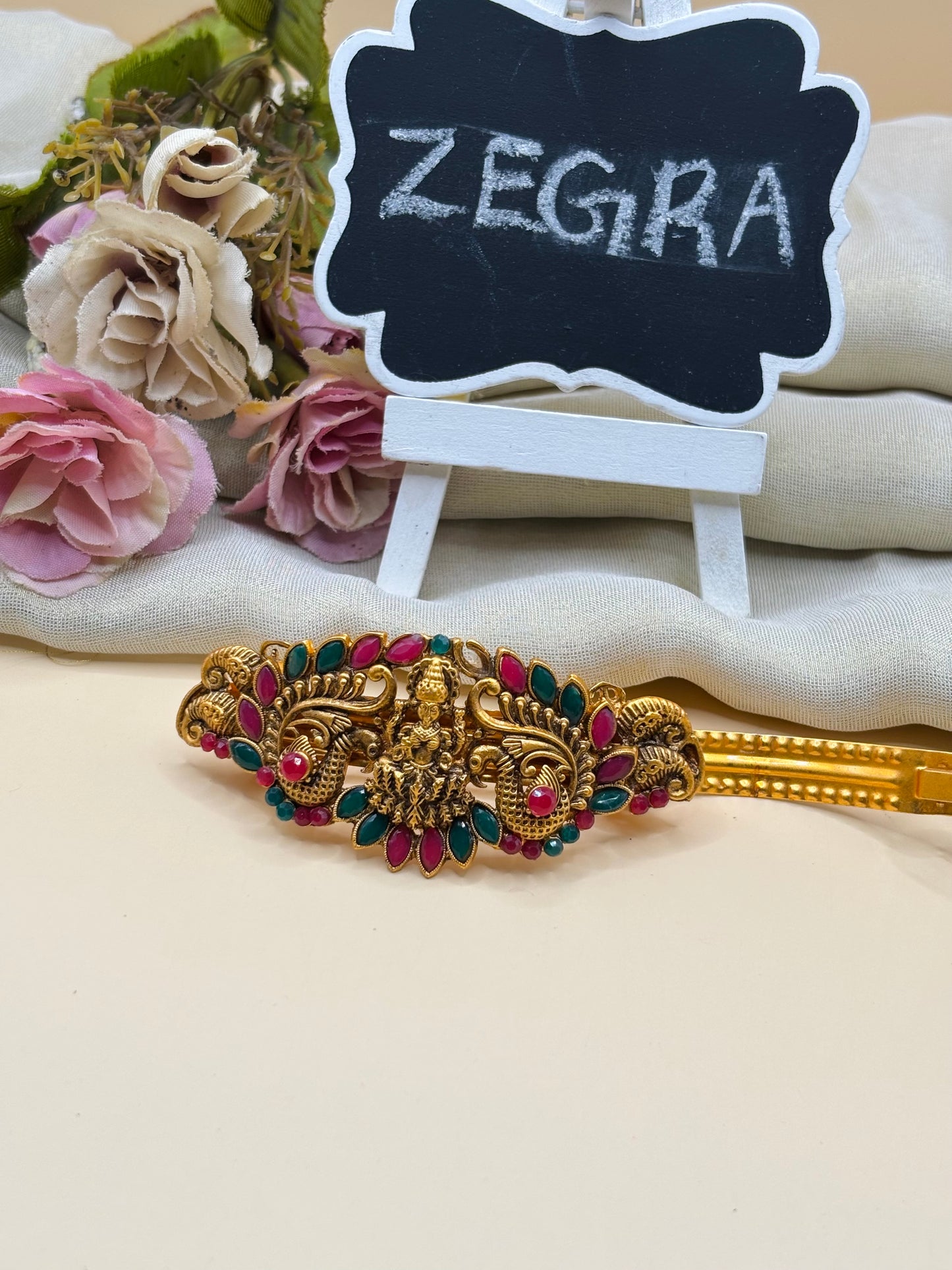 Temple Goddess Stone Hair Clip