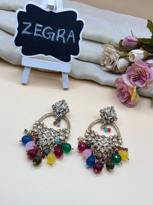 Crystal Kundan Earrings