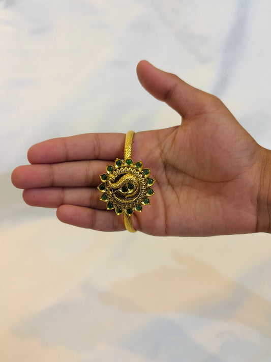 Emerald Peacock Adjustable Bangle-B01(03)