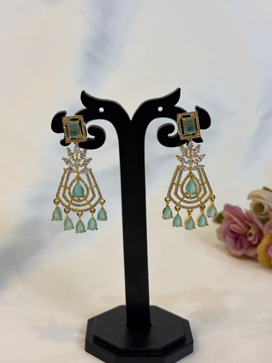Aqua Elegance Stone Drop Earrings-E13