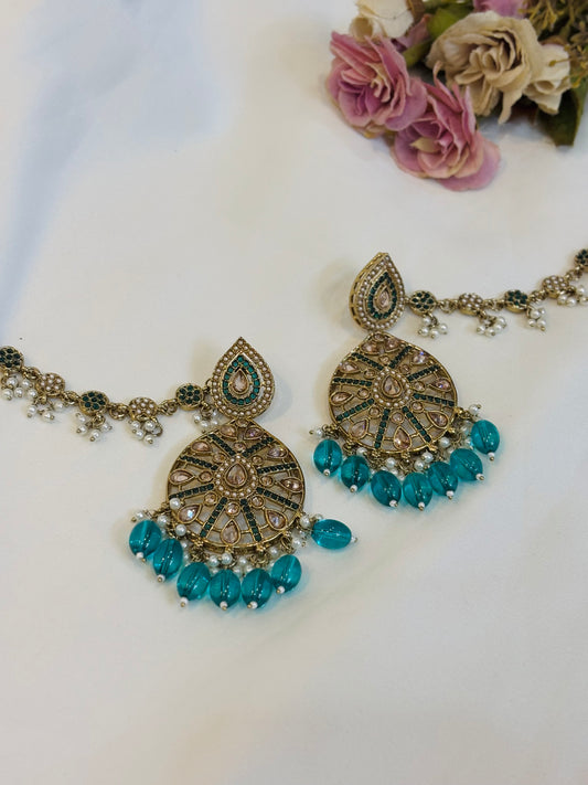 Emerald Droplet Kundan Chandbali