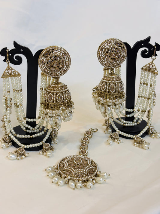 Royal Pearl Kundan Jhumka-E4