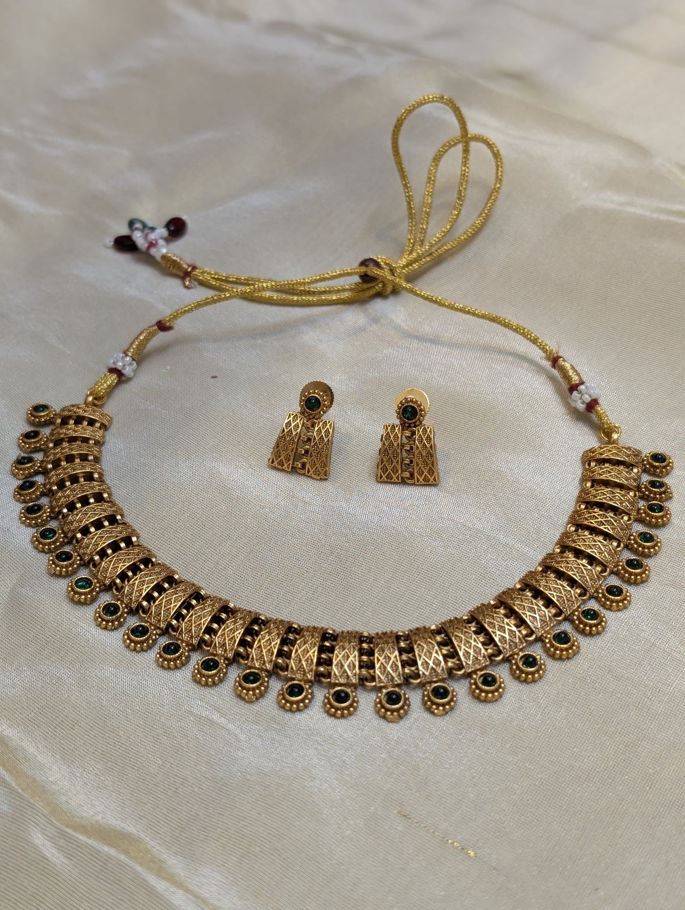 Antique Gold Filigree Necklace-N009(03)
