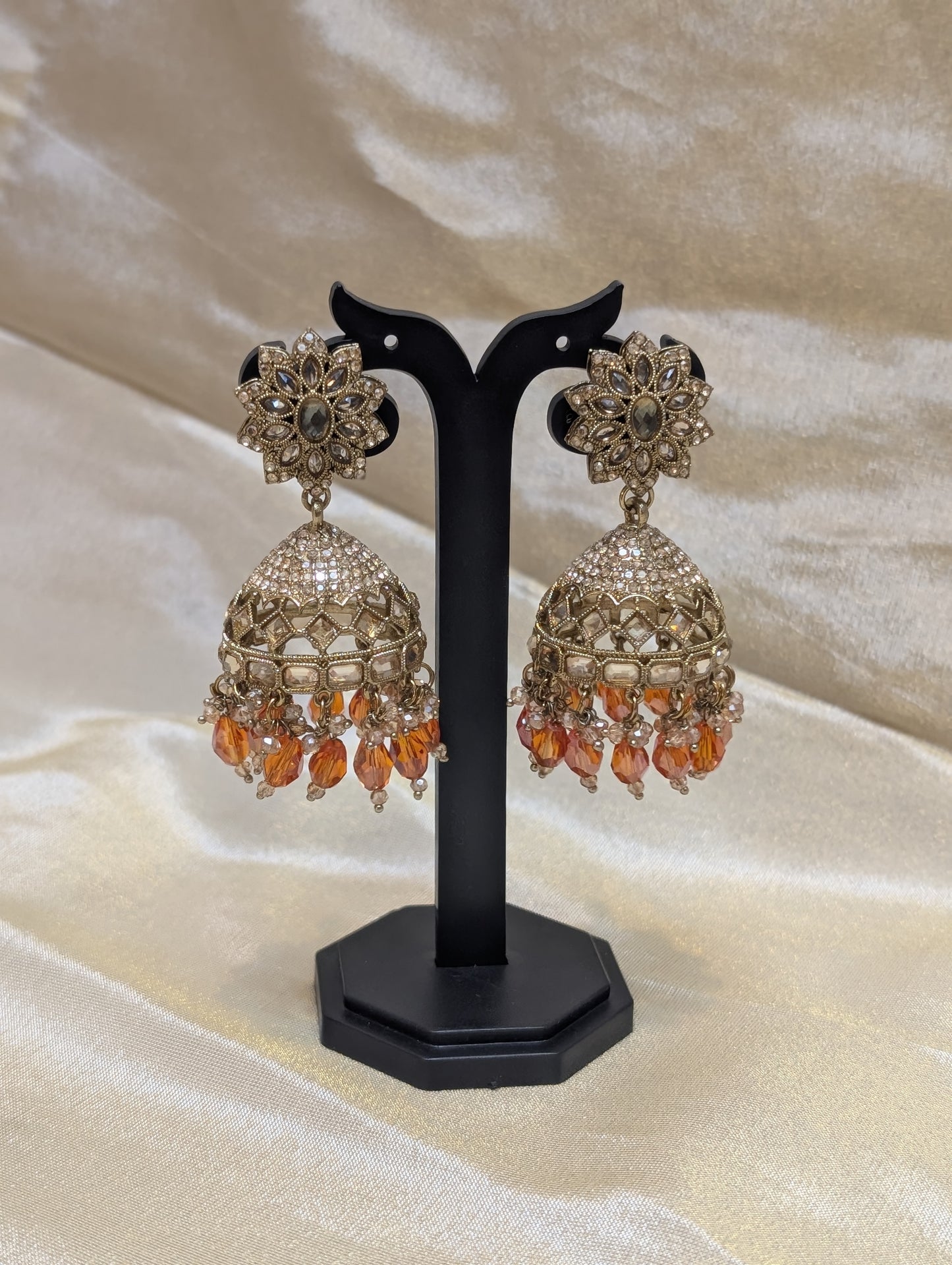 Royal orange jhumkas - E008