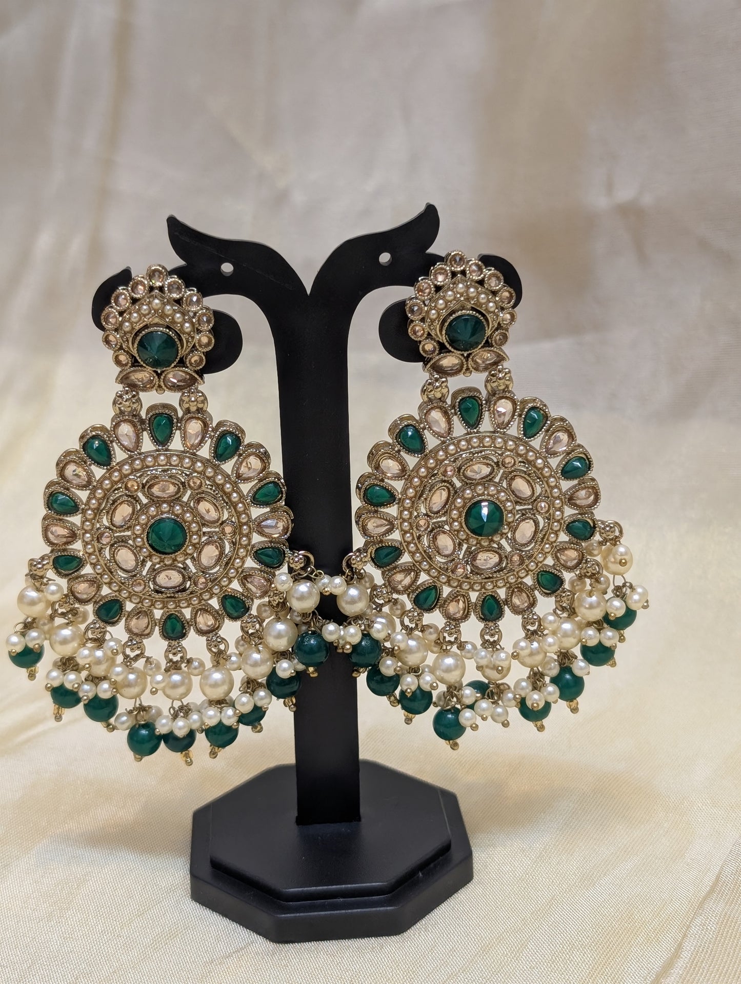 Traditional Kundan Chandbali earrings