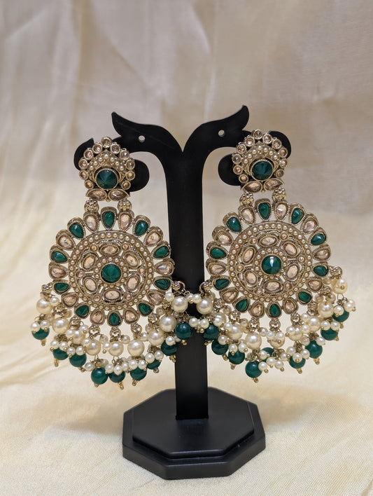 Traditional Kundan Chandbali earrings