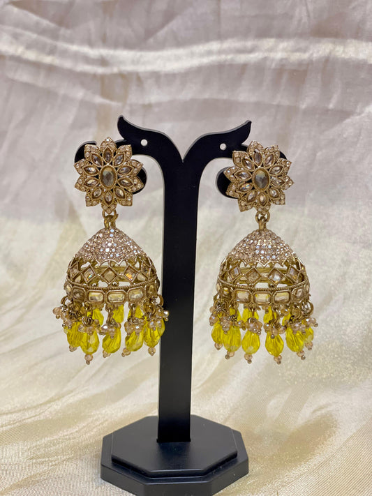 Golden sunshine jhumkas-E008(02)
