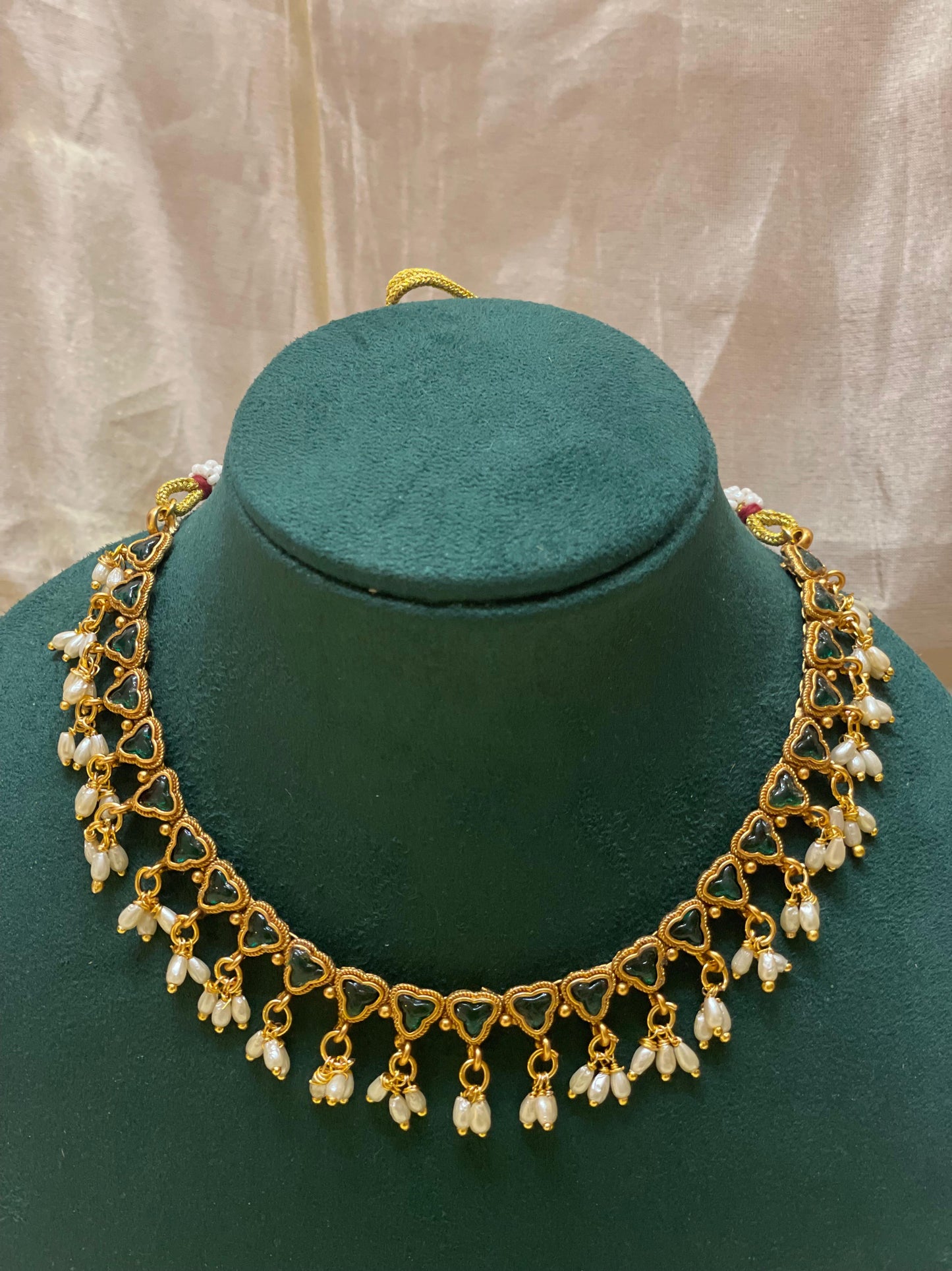 Heart Motif Pearl Choker Set-CH005(02)