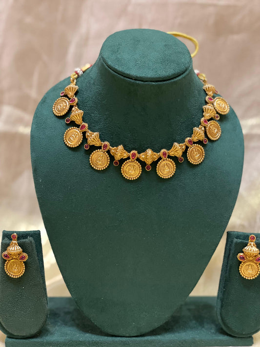Lakshmi Temple Coin Necklace Set-CH007(02)